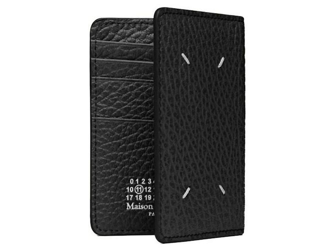 Maison Martin Margiela Tarjetero clásico de cuero Negro - vista 3