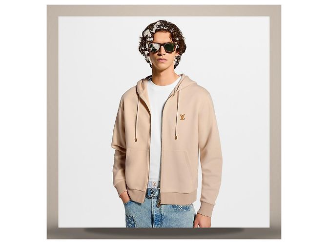 Louis Vuitton Sudadera con capucha y cremallera con firma Castaño - vista 3