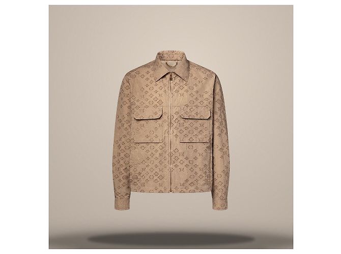 Louis Vuitton Sobrecamisa con cremallera de ripstop monogramado Regular Fit Castaño - vista 2