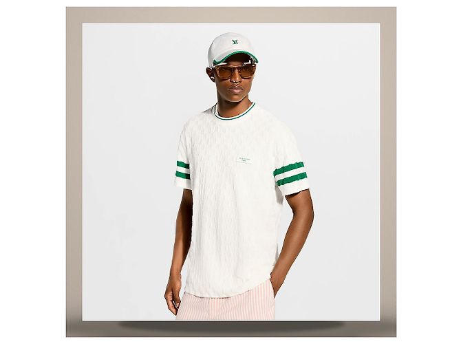Louis Vuitton Camiseta de tenis Damier Terry Regular Fit Blanco - vista 3