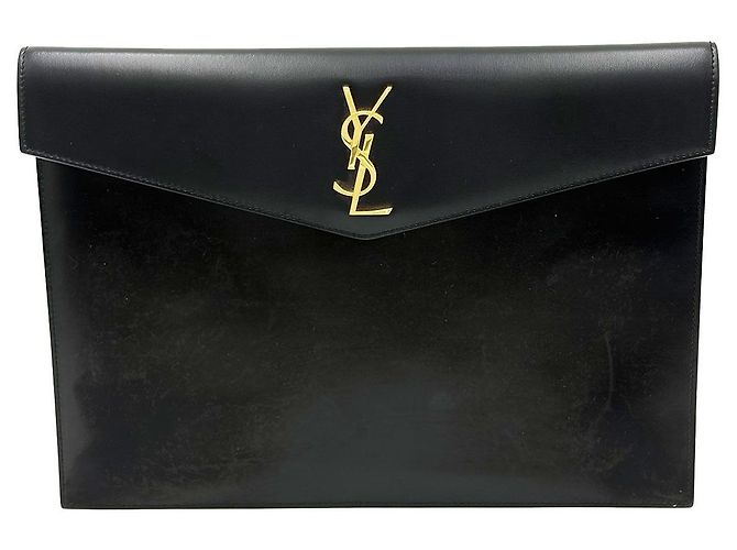 Saint Laurent Clutch Uptown a Busta Monogramma Nera - vista 2