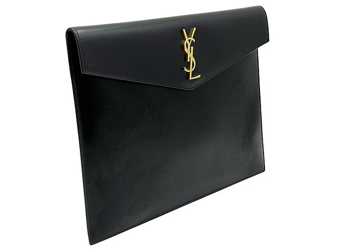 Saint Laurent Clutch Uptown a Busta Monogramma Nera - vista 3