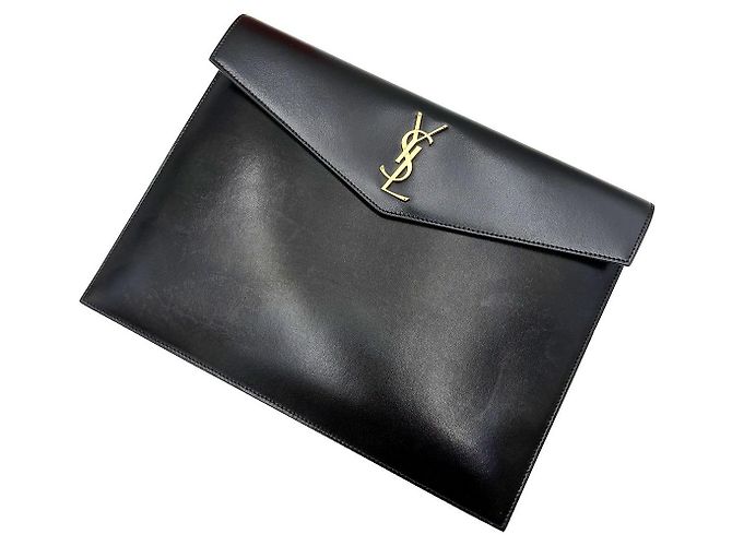 Saint Laurent Clutch Uptown a Busta Monogramma Nera - vista 5