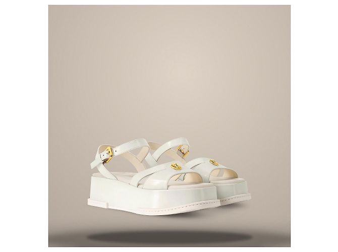 Louis Vuitton Sandalo platform Maya Ecru White Bianco - vista 2