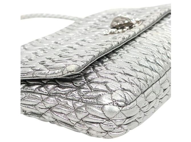 Miu Miu Bolso de hombro matelassé de cristal plateado - vista 5