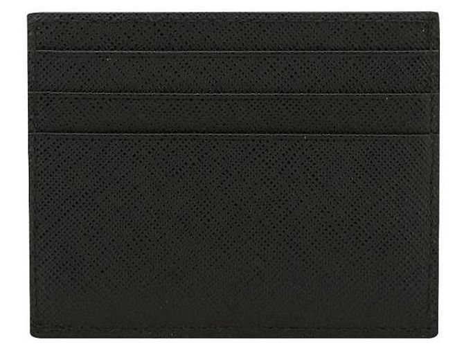 Prada Saffiano Card Holder Black Leather - view 7