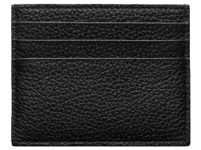 Prada Triangle Logo Leather Card Holder Black - view 6