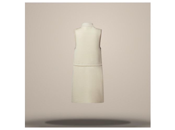 Louis Vuitton Kleid mit Reißverschluss und Monogram-Akzent Cream Weiß - Ansicht 4