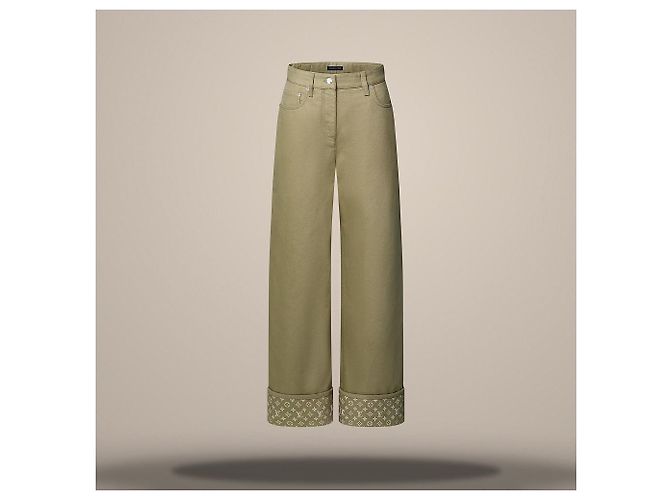 Louis Vuitton Vaqueros Monogram Inside-Out Pale Khaki Green Castaño - vista 2