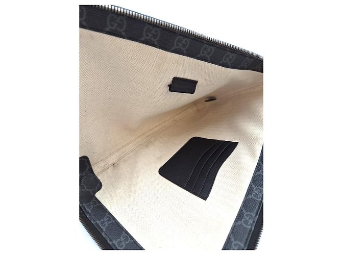 Gucci Borsa Clutch con Zip Supreme Black Nero - vista 16