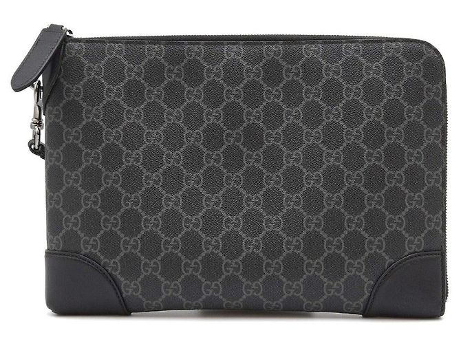 Gucci Borsa Clutch con Zip Supreme Black Nero - vista 4