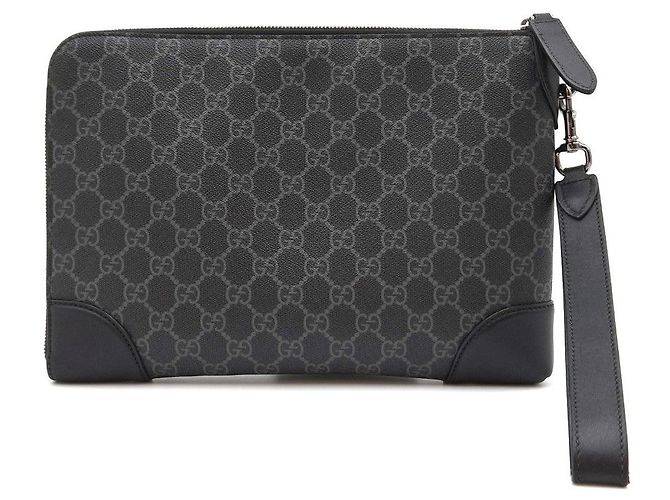 Gucci Borsa Clutch con Zip Supreme Black Nero - vista 5
