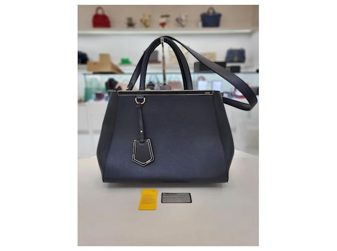 Fendi Borsa a spalla Tote Medium Navy Blu - vista 2