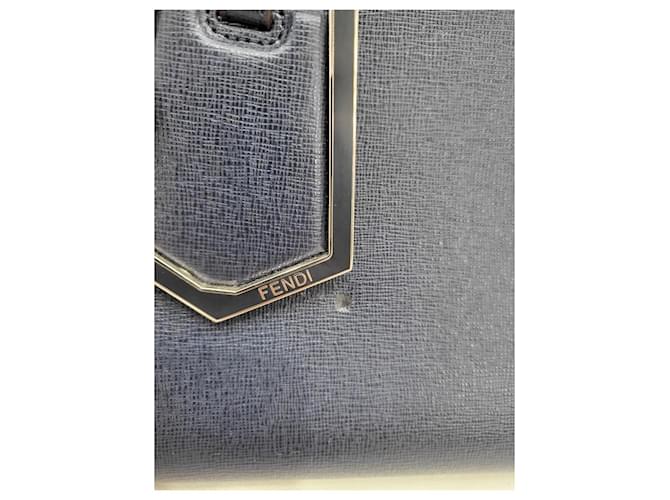 Fendi Borsa a spalla Tote Medium Navy Blu - vista 20