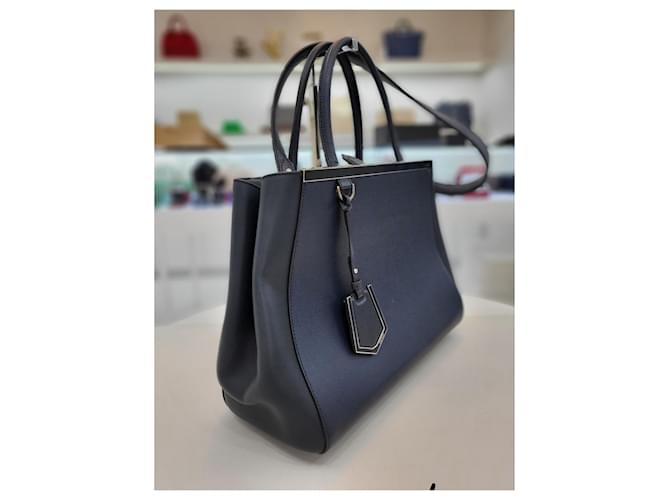 Fendi Borsa a spalla Tote Medium Navy Blu - vista 4