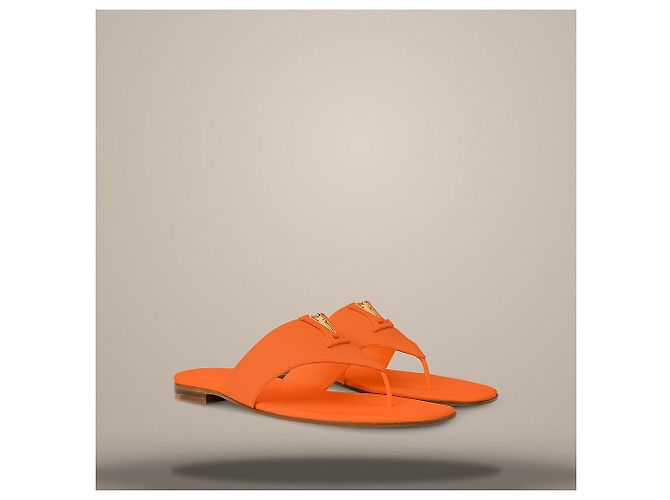 Louis Vuitton Sandali Mare Flat Thong Orange Arancione - vista 2