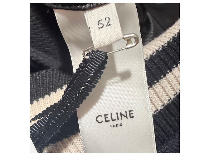 Céline Texturierte Wool Teddy Varsity Bomberjacke Schwarz - Ansicht 6