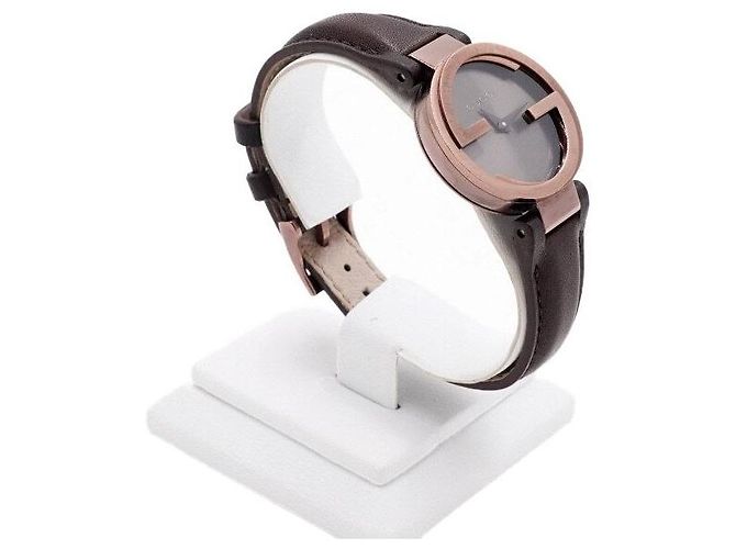 Gucci Relógio Feminino Interlocking Collection em Couro Castanho com Quartzo - vista 4
