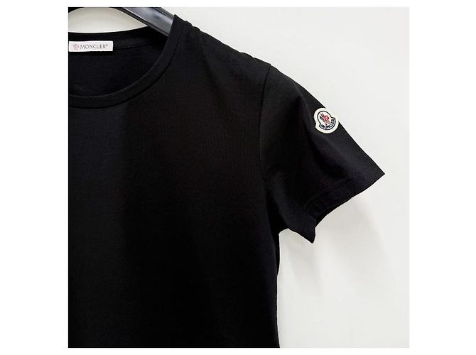 Moncler T-Shirt aus Baumwolljersey mit Logo-Patch Schwarz - Ansicht 4