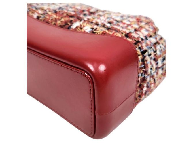 Chanel Zaino Gabrielle in tweed rosso Multicolore - vista 6