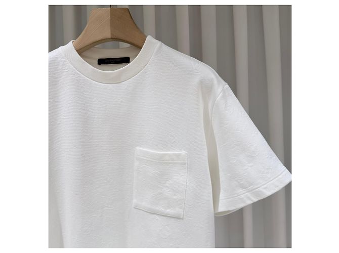 Louis Vuitton Monogram Pique Kurzarm T-Shirt White Weiß - Ansicht 4
