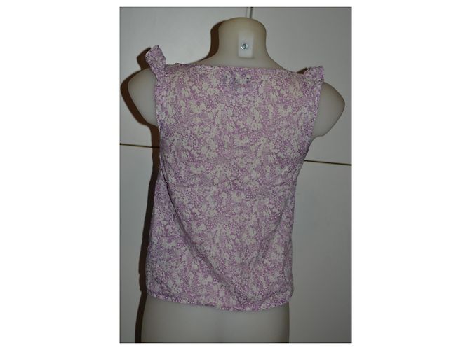 Burberry Blumenbluse Weiß Lila - Ansicht 3