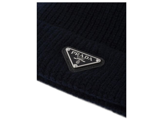 Gorro de cashmere Prada preto - vista 6