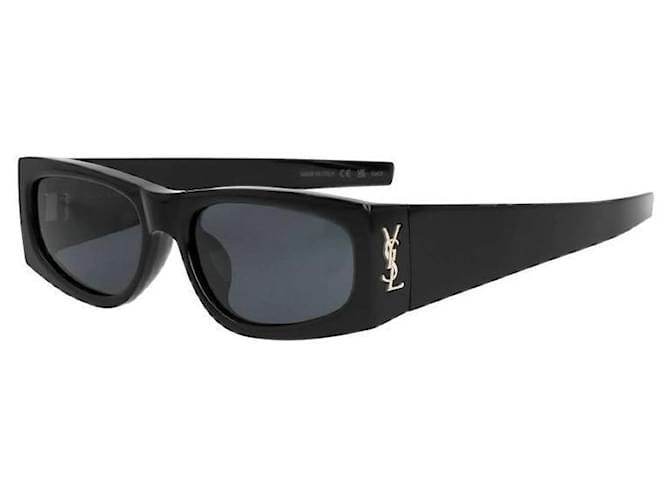 Saint Laurent Gafas de sol SL Cassandra Monogram Rectangular Wide para mujer Negro - vista 3
