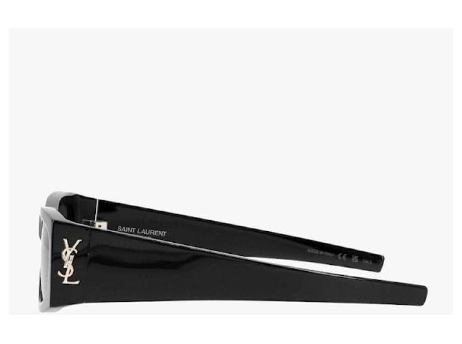 Saint Laurent Gafas de sol SL Cassandra Monogram Rectangular Wide para mujer Negro - vista 6