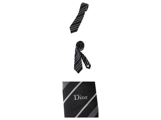 Dior Cravatta in seta a righe da uomo Marrone - vista 4