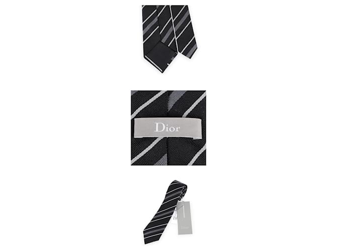 Dior Cravatta in seta a righe da uomo Marrone - vista 5