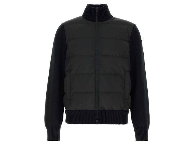 Moncler Gesteppter Woll-Cardigan mit Reißverschluss für Herren Schwarz - Ansicht 2