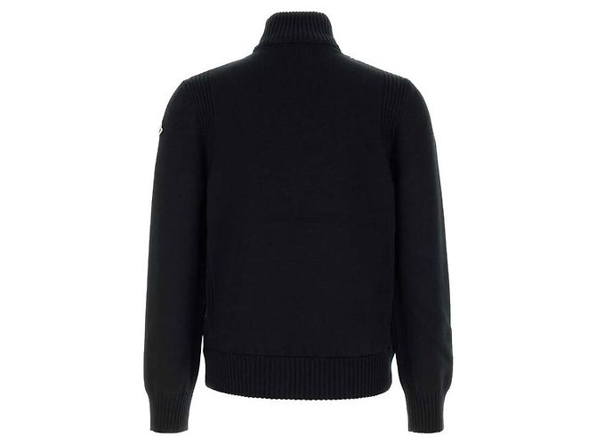 Moncler Gesteppter Woll-Cardigan mit Reißverschluss für Herren Schwarz - Ansicht 3