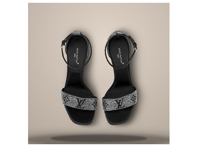 Louis Vuitton Sandali con zeppa Gala Black Nero - vista 4