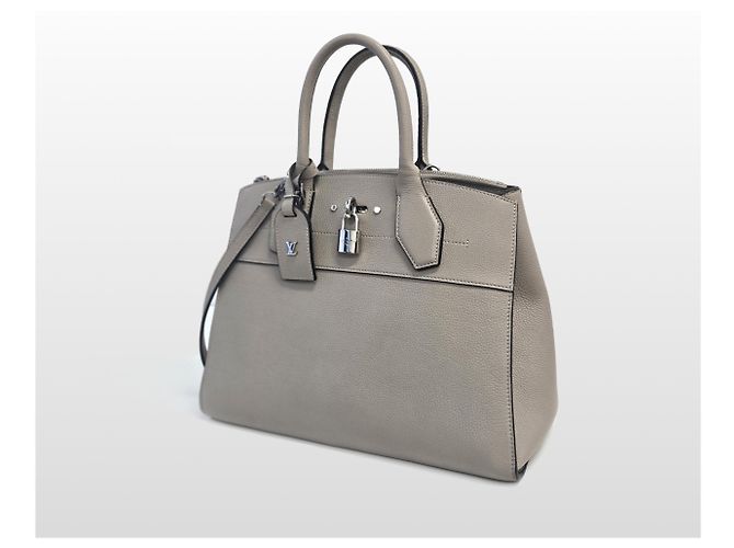 Louis Vuitton Borsa Tote City Steamer MM Medium Beige Marrone - vista 11
