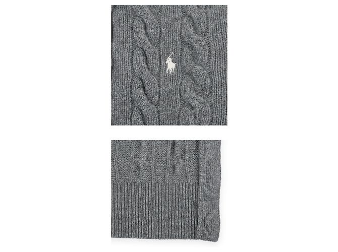 Ralph Lauren Strickjacke mit Zopfmuster und besticktem Logo für Damen Braun - Ansicht 4