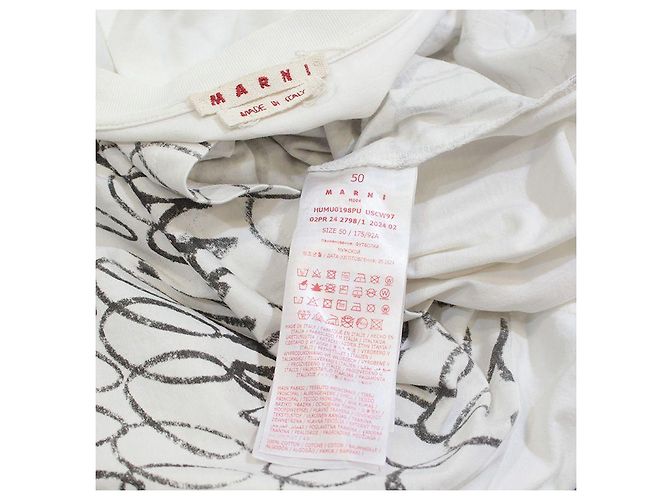Marni Weißes bedrucktes T-Shirt für Herren Braun - Ansicht 3