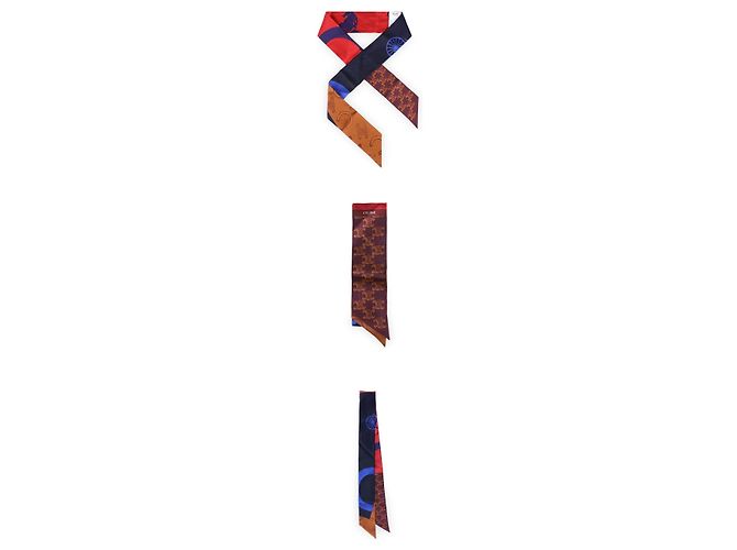 Céline Seidenschal Marineblau Rot - Ansicht 3