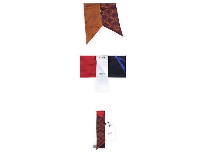 Céline Seidenschal Marineblau Rot - Ansicht 4
