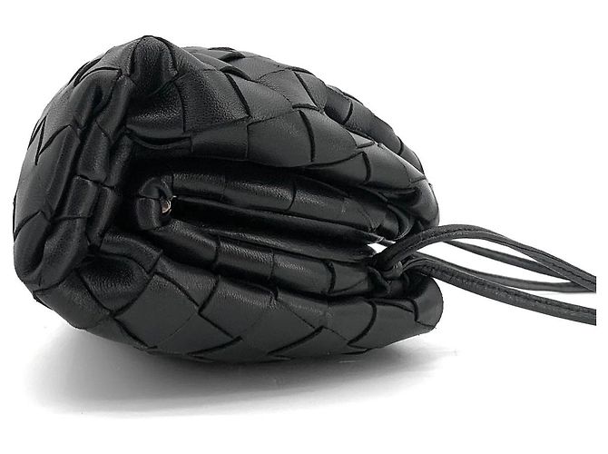 Bottega Veneta Mini Borsa Dumpling Intrecciata Nero - vista 11