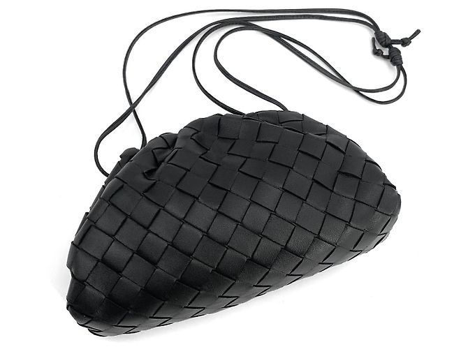 Bottega Veneta Mini Borsa Dumpling Intrecciata Nero - vista 2