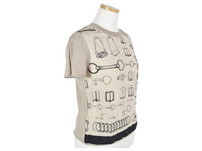 Hermès Kurzarm-Pullover für Damen aus Strick Braun - Ansicht 4
