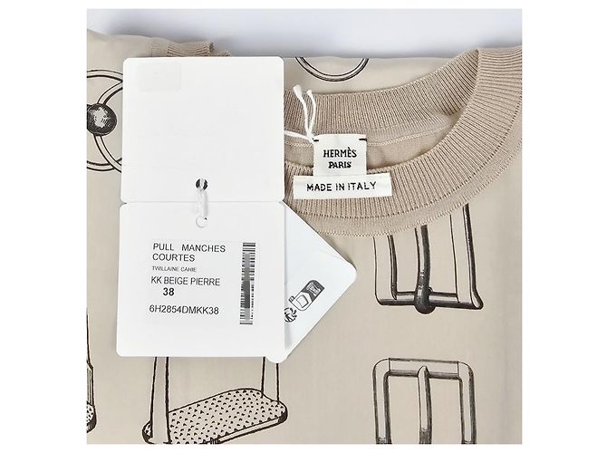 Hermès Kurzarm-Pullover für Damen aus Strick Braun - Ansicht 7