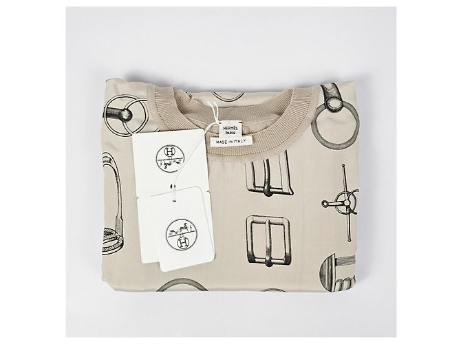 Hermès Kurzarm-Pullover für Damen aus Strick Braun - Ansicht 8