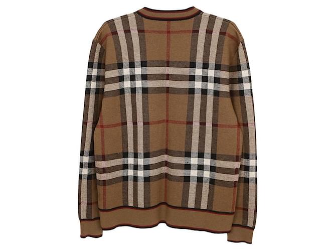Burberry Jacquard-Wollpullover kariert braun - Ansicht 2