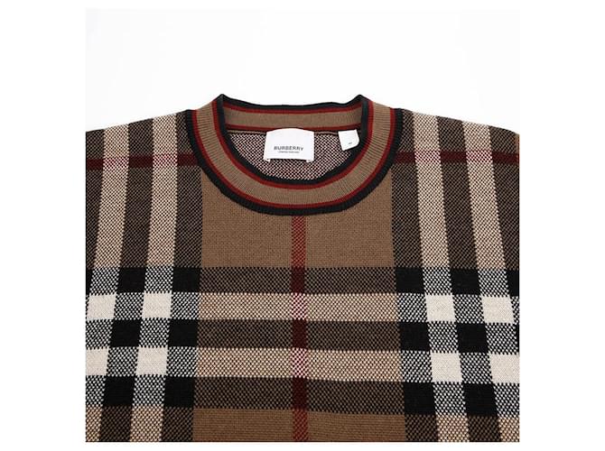 Burberry Jacquard-Wollpullover kariert braun - Ansicht 3