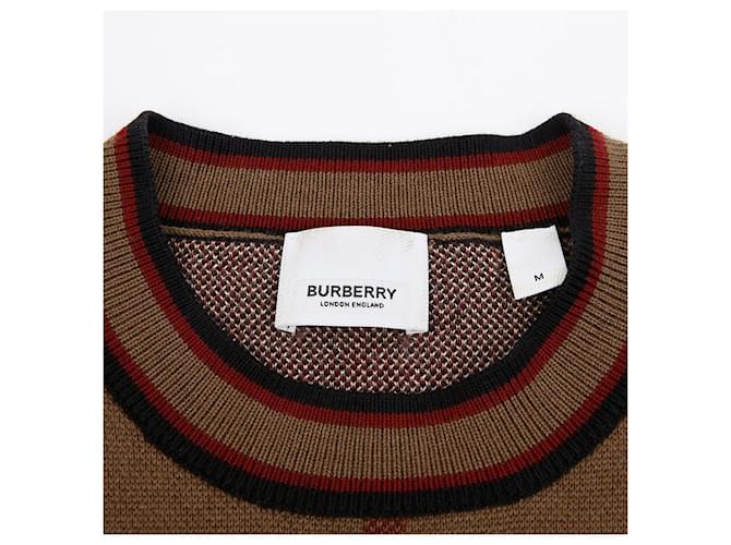 Burberry Jacquard-Wollpullover kariert braun - Ansicht 4
