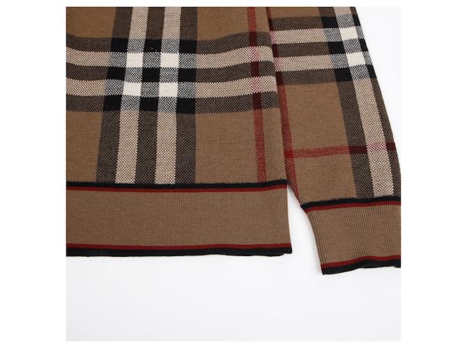 Burberry Jacquard-Wollpullover kariert braun - Ansicht 5