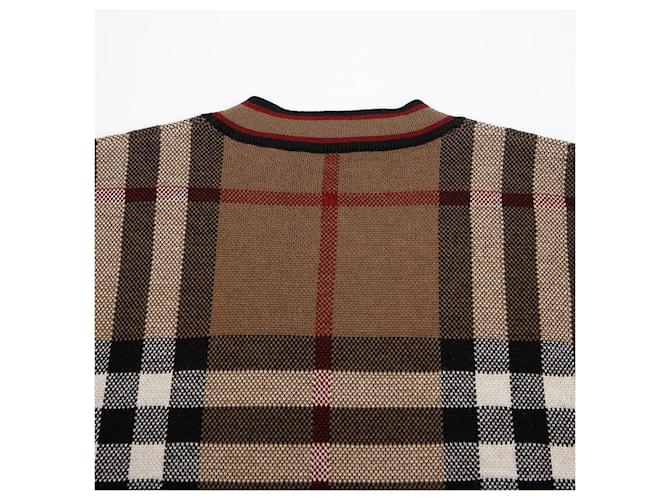 Burberry Jacquard-Wollpullover kariert braun - Ansicht 6