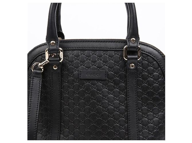 Gucci Mini Borsa Tote Dome in Pelle Microshima Nera Nero - vista 2